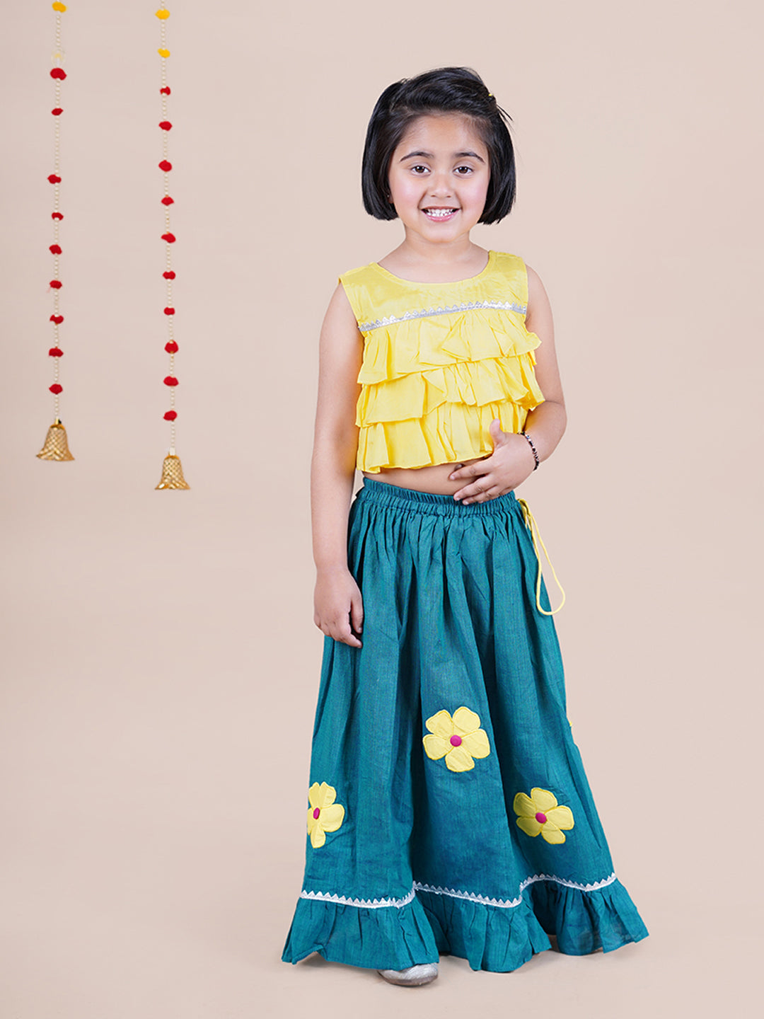 Buy Yellow Flared Art Silk Skirts () for N/A0.0 | Biba India